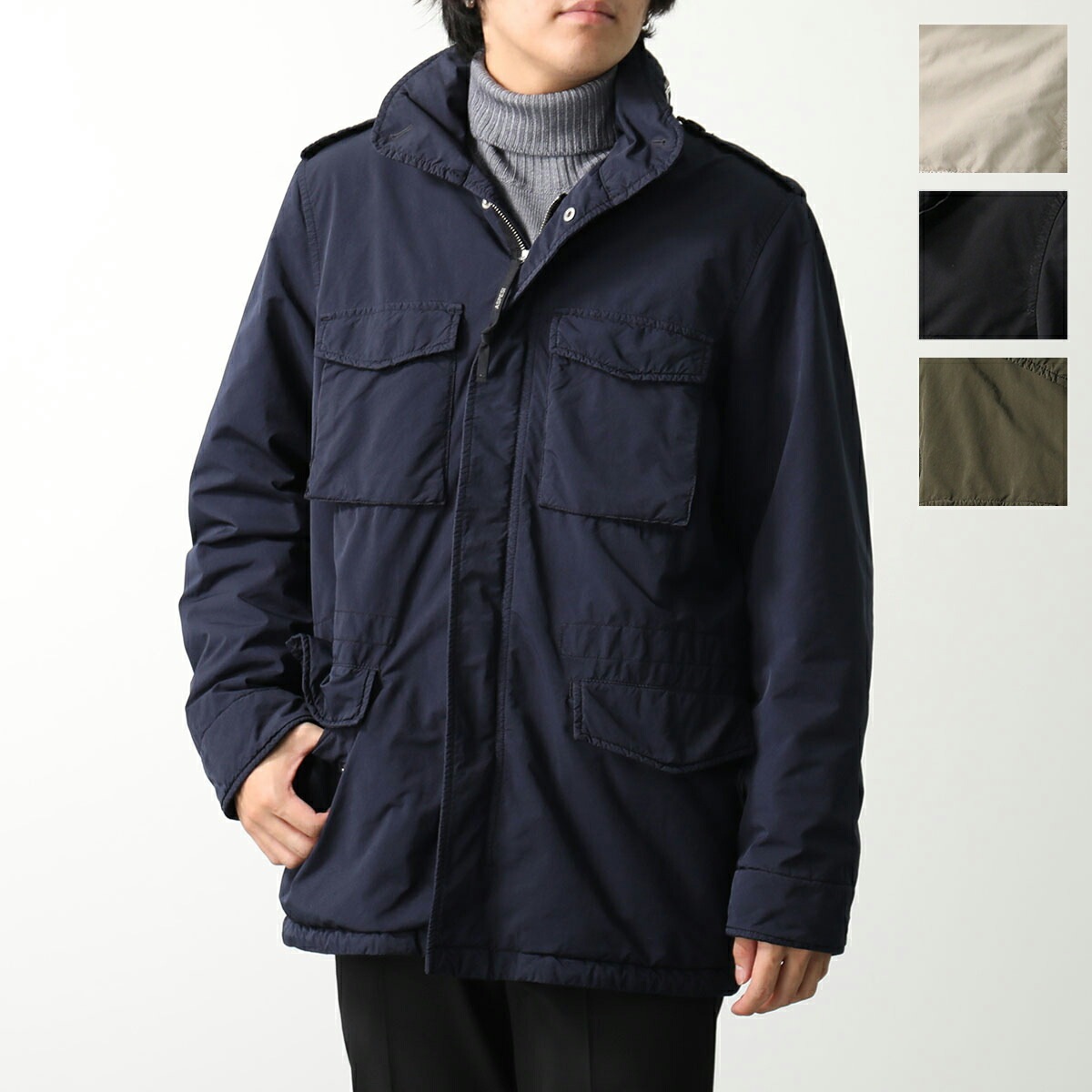 ASPESI アスペジ ジャケット GIUB.NEWCAMP JKT III 1I28 1024 メンズ M-65 フード付き フィールドジャケット ブルゾン ジップアップ 撥水加工 カラー4色