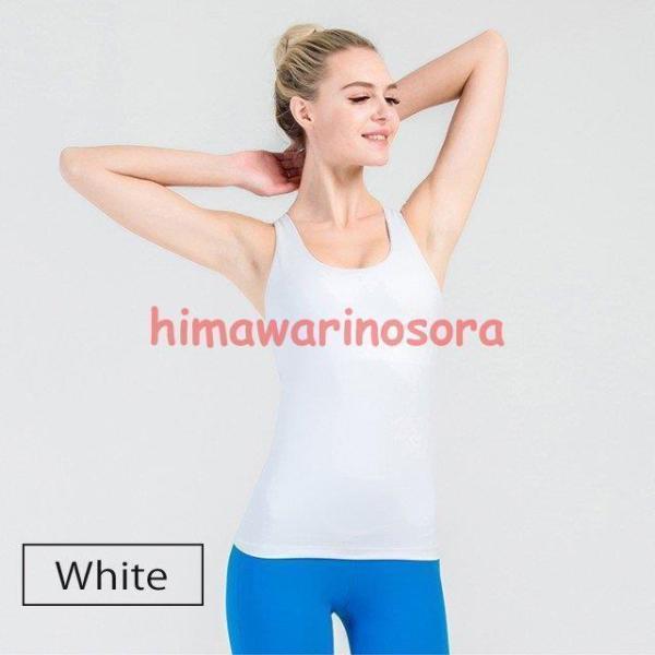 タンクトップ ヨガ カップ付き トップス メッシュ ロング丈 ブラトップ フィットネス