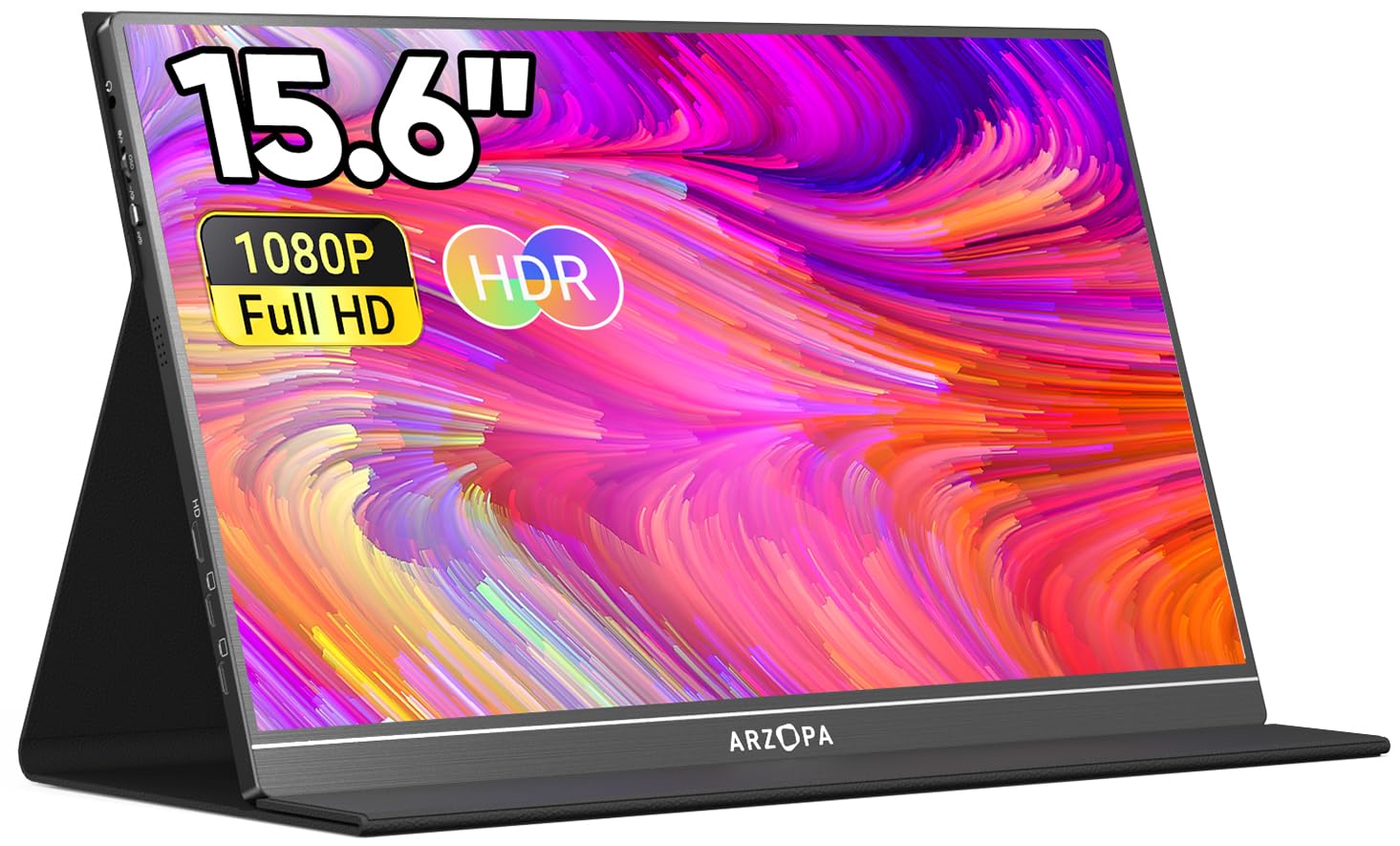 モバイルモニター ARZOPA モバイルディスプレイ 15.6インチ ゲームモニター 薄い 軽量 非光沢IPS液晶パネル スイッチ用 ポータブルモニター 1920x1080FHD HDRモード USB