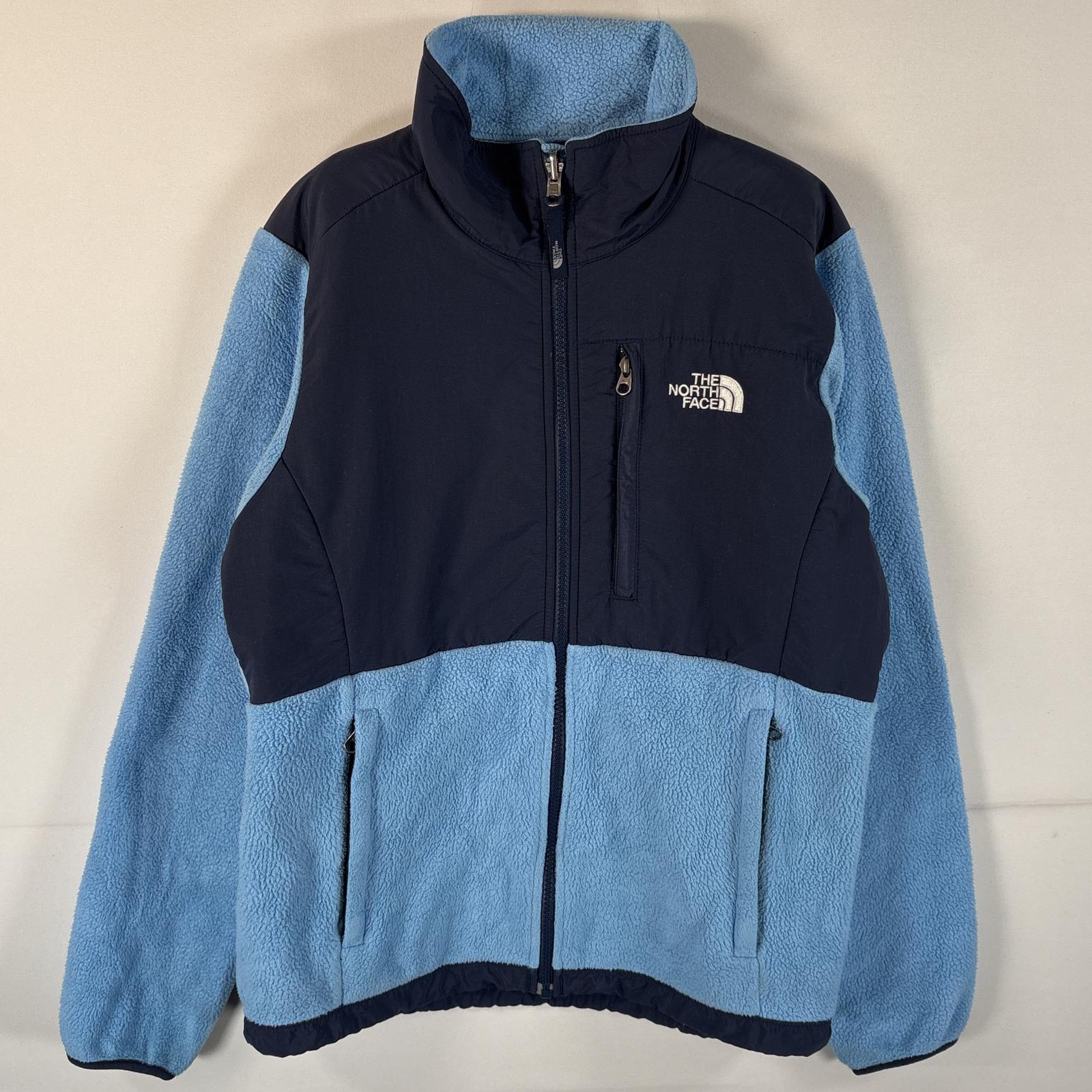 古着 フルジップフリースジャケット デナリジャケット ポーラテック ワンポイントロゴ M 水色 レディース