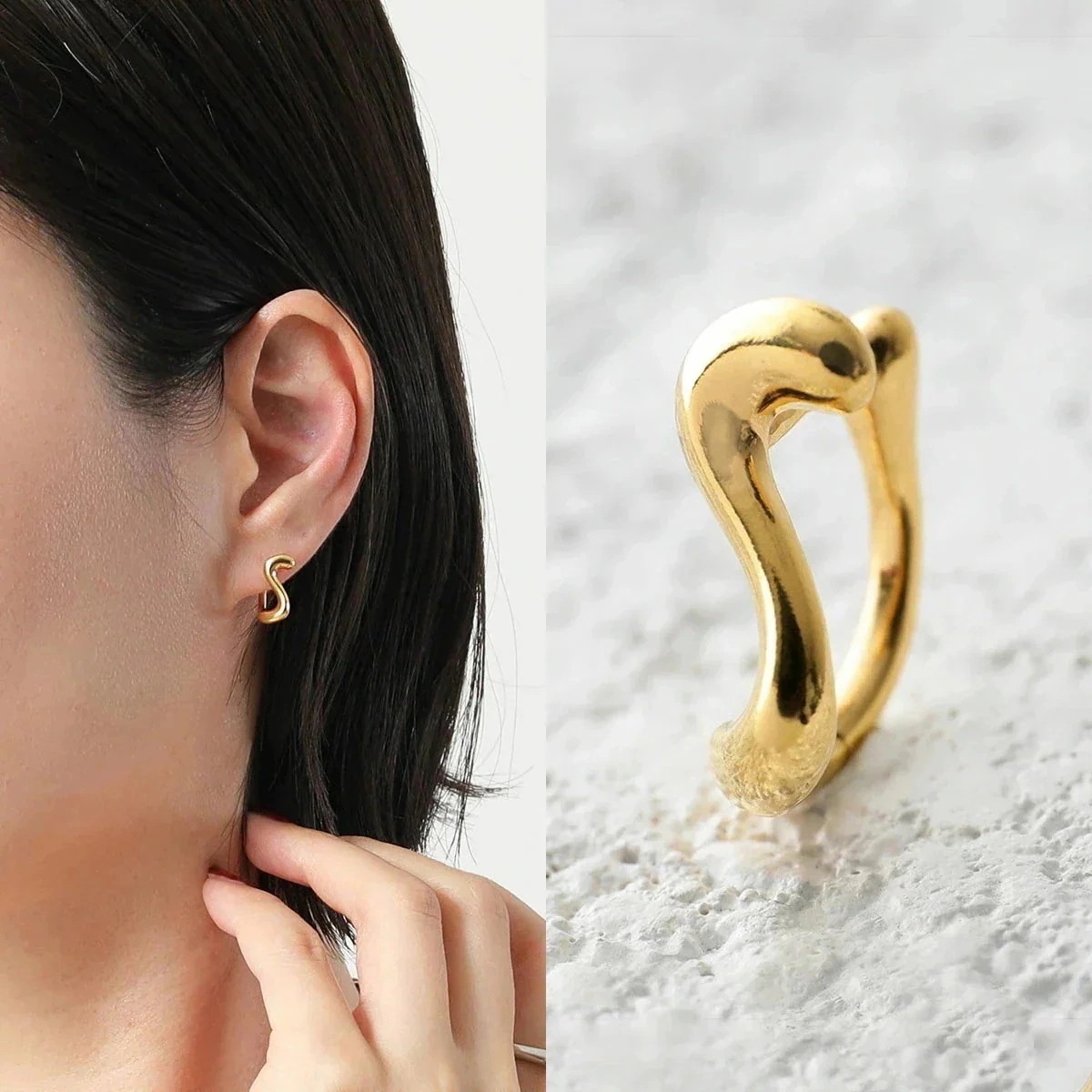 MARIA BLACK マリアブラック ピアス Lotus 9 Huggie ロータス 9 ハギー 100998YG レディース 片耳販売 シルバー925 アク 【mega】