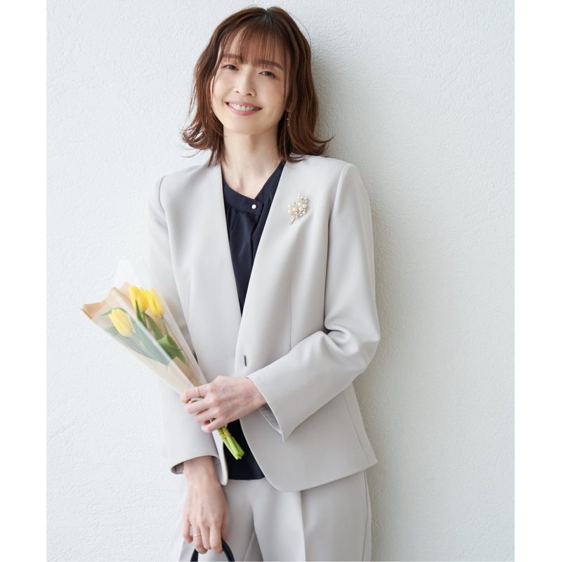 【洗濯機で洗える／フォーマル対応】ウォッシャブルVネックジャケット【セットアップ対応】