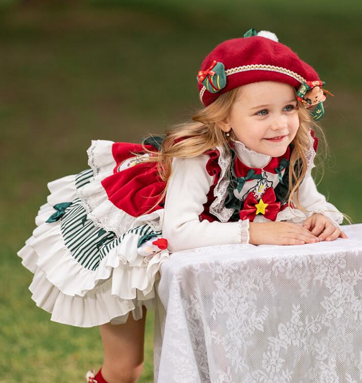 女子ロリータドレス キャミソールワンピース ロリータドレス チュチュスカート レース リボン付き イベント 白シャツ追加可能クリスマス コスプレ サンタクロース 衣装 日常着用可能 パーティーイベント