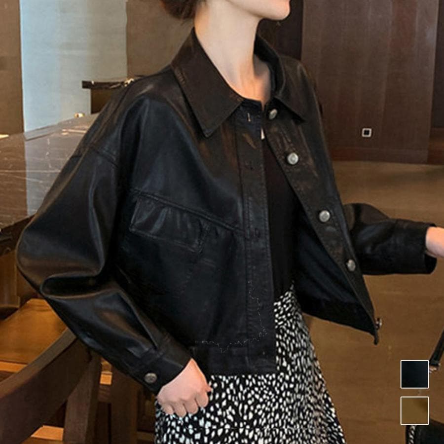 ライダースジャケット レディース革ジャン ニット