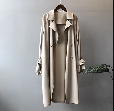 アウター トレンチコート 長袖 ラグラン 襟付き デザイン ボタン ダブルブレスト 美ライン ニュアンス ベルト ウエストマーク カラバリ スタイルアップ ドラマチック かわいい 大人可愛い きれいめ