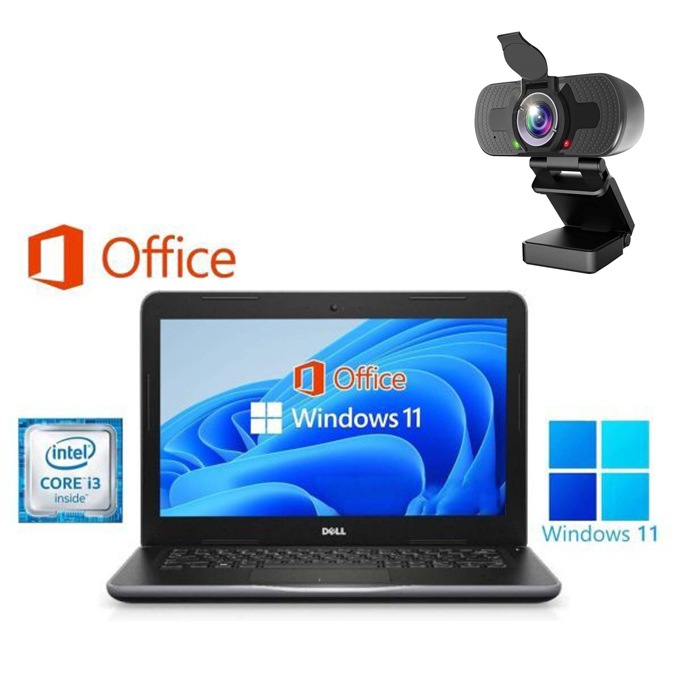 【高画質Webカメラセット】【サポート付き】DELL 3380 SSD:256GB 大容量メモリー:8GB Office2019 ノートPC カメラ搭載