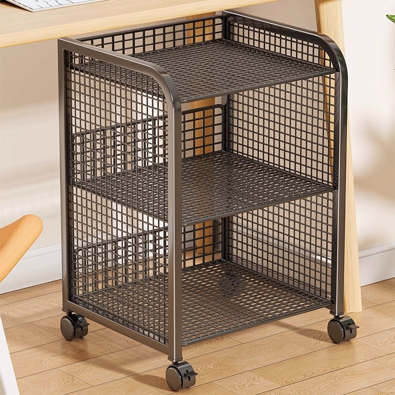 机の下の本棚棚机本バッグ収納プーリーデスクレイヤード可動式ストレージボックス