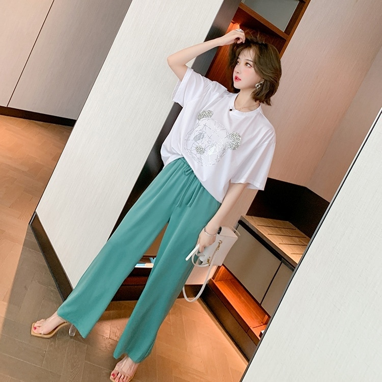 トップス Tシャツ 半袖 ラウンドネック 綿 かわいい 大人可愛い アニマル柄 春 夏 秋 ジム