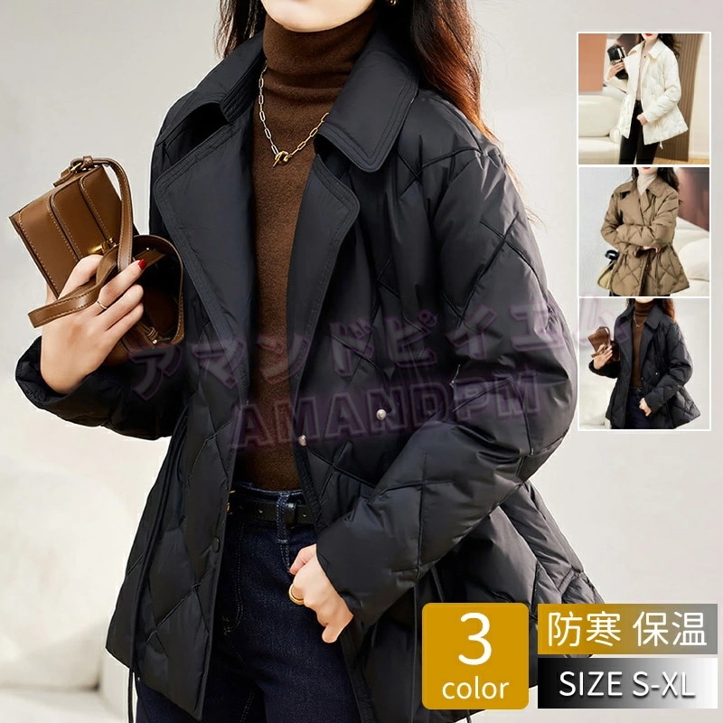 コート レディース 冬 きれいめ カジュアル 秋 黒 ジャケット ロング丈 軽量 ダウンジャケット レディース 40代 暖かい ジャケットコート ダウンアウター アウタージャケット おしゃれ 無地 可