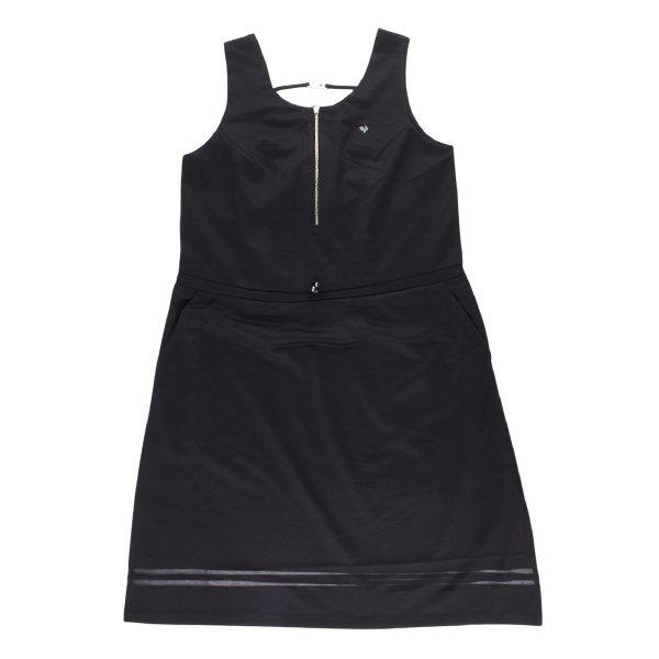 女性サンデー ジャカード スリーブレス ワンピース QQ222OOP45 BLK_P421425595