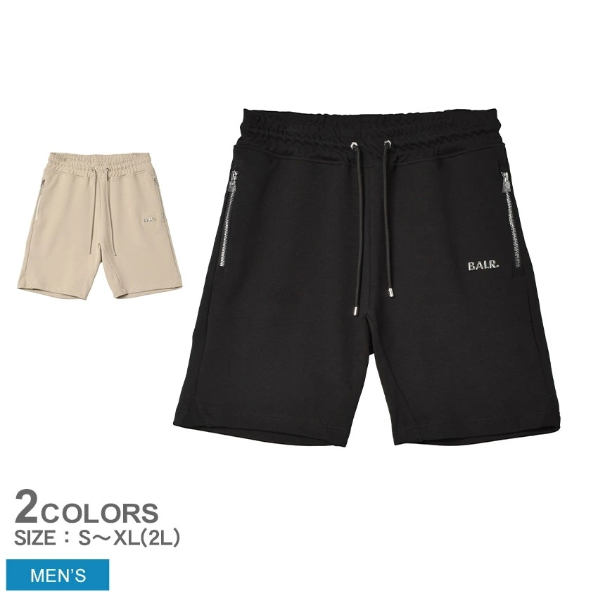 ショーツ メンズ Q-SERIES REGULAR FIT SHORTS ベージュ ブラック 黒 B1431.1061 ボトムス ハーフパンツ 半ズボン 短パン 伸縮性 メタルパーツ ワンポイント