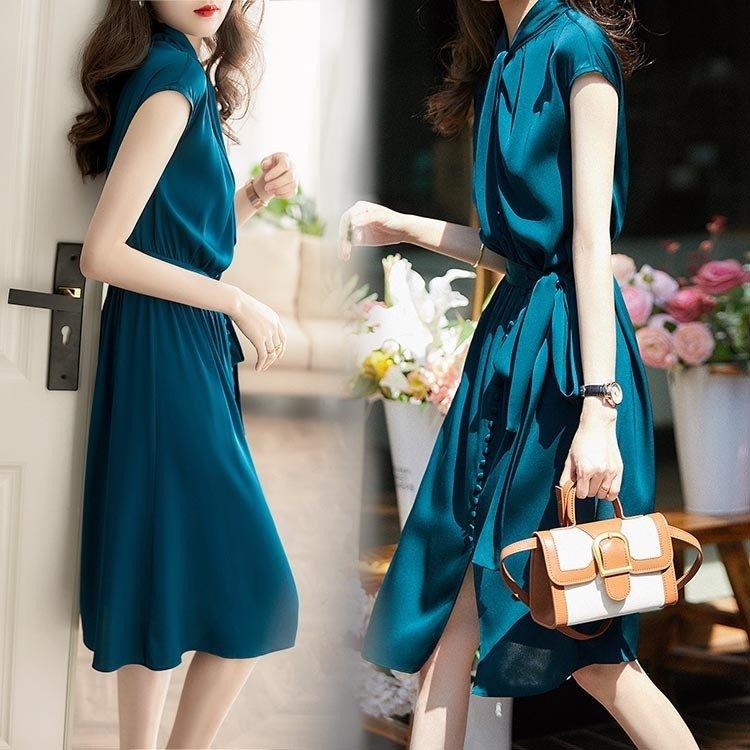 ワンピース レディース ワンピース 無地 スリット マキシワンピース 通勤 OL 韓国風ワンピース 夏 ロングワンピース 5,206円