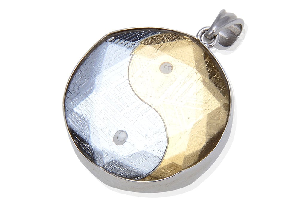 ギベオン ペンダントトップ 六芒星 太陰大極図 陰陽型 ペンダント 隕石 シルバー925 アクセサリー メンズペンダント レディースペンダント パワーストーンペンダント 天然石ペンダント ペンダントト