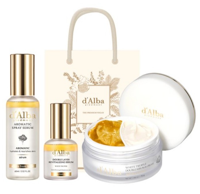 ホワイトトリュフファーストアロマチックスプレーセラム60ml + ダブルレイヤーリバイタライジングセラム30ml + ダブルセラム＆クリーム70g + ギフトバッグ基礎セット