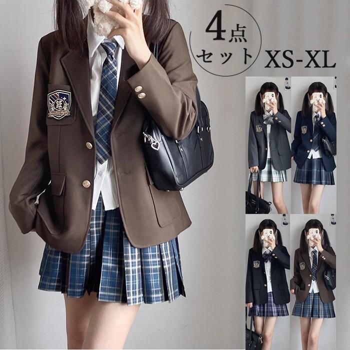 (WJ Fashion)入学式 卒業式 スーツ 女の子 4点セット 中学生 高校生 中高生 大きいサイズ 小学生 小学校 子供服 ゆったり フォーマルスーツ 女児 ジュニア 子供スーツ