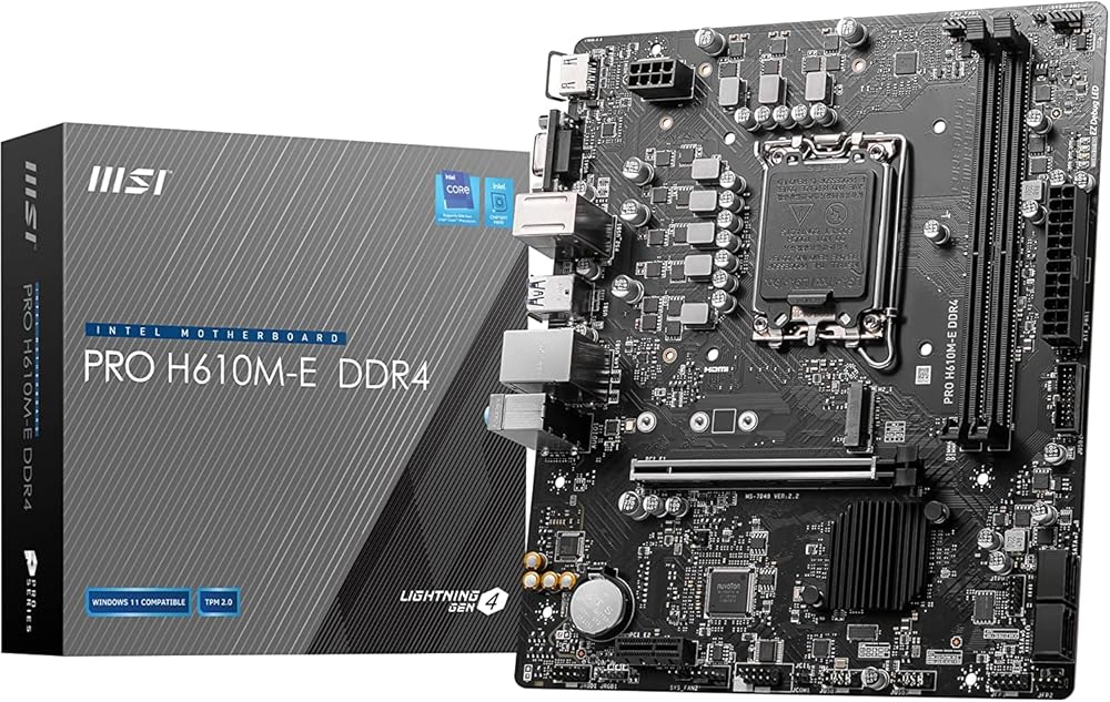 MSI マザーボード PRO H610M-E DDR4 第14/13/12世代Intel(LGA1700)対応1xPCI-e 4.0 x16 Micro-ATX MB6174