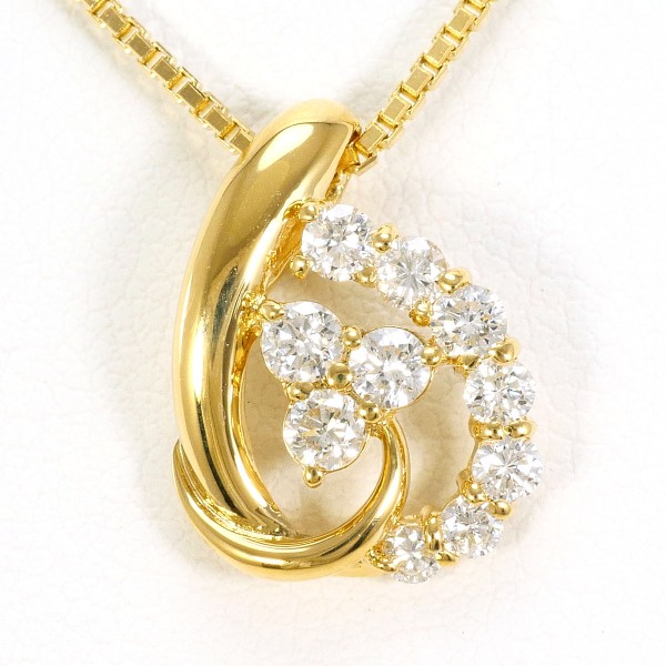 K18 18金 YG ネックレス ダイヤ 0.50 カード鑑別書 ジュエリー 中古