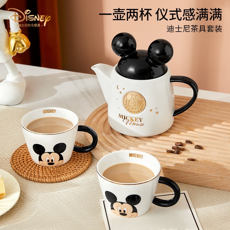 line friendsティーポット ティー 家庭用ティーセット カップ ライト 高級 セラミック ドリンキングケトル ミッキー ティーセット ギフトボックスセット