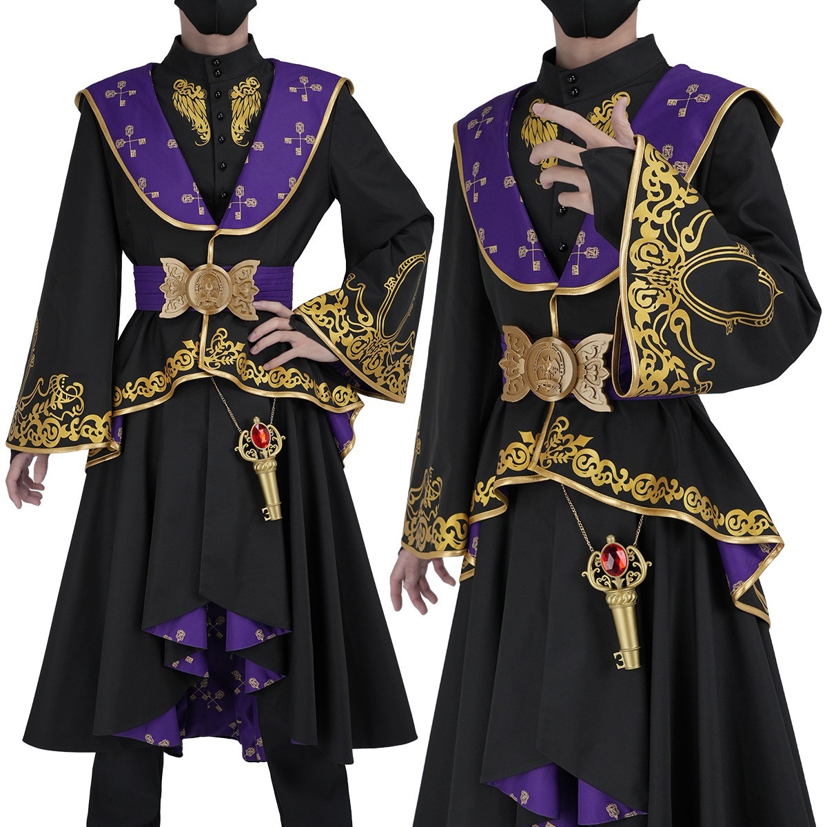 [2026 新作]HOLOUNCOSER ツイステ リドル・ローズハート コスプレ ハーツラビュル寮 式典服 寮長 ステージ服 フルセット C服 仮装 ハロウィン アニメ