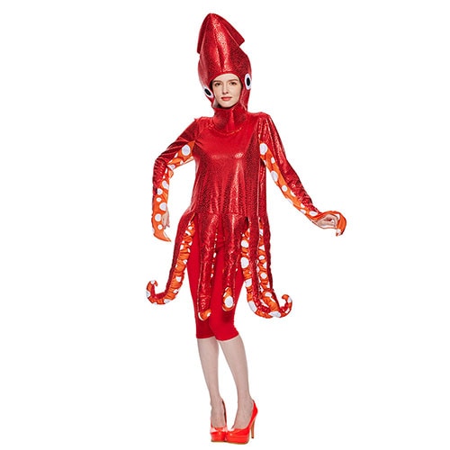 ハロウィン コスプレ 変装 仮装 レディース メンズ 海の世界 イカ 海洋生物 ワンピース 衣装 祭り 学園祭 コスチューム 可愛い 文化祭 かわいい 面白い 大きいサイズ 大人 cos イベント H
