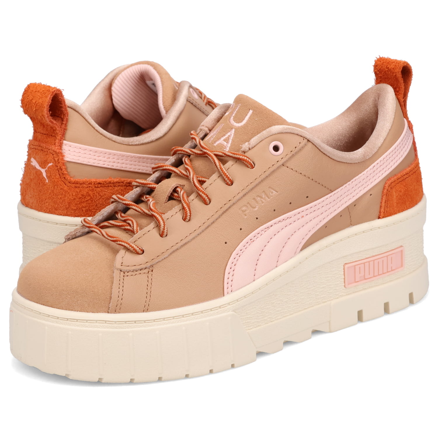 スニ―カー メイズ ウェッジ レディース 厚底 ブラウン 38986801