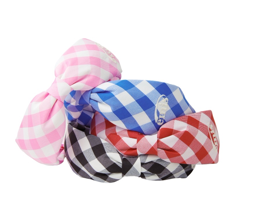 4色 GINGHAM CHECK RIBBON HAIRBAND 限定のヘアバンド