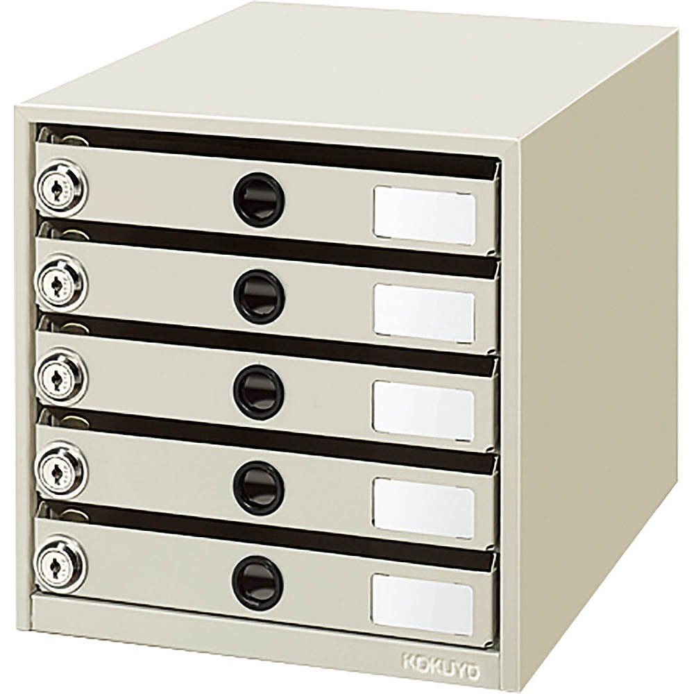 錠付きレターケース スチール引き出し A4 縦 5段 LC-K5M