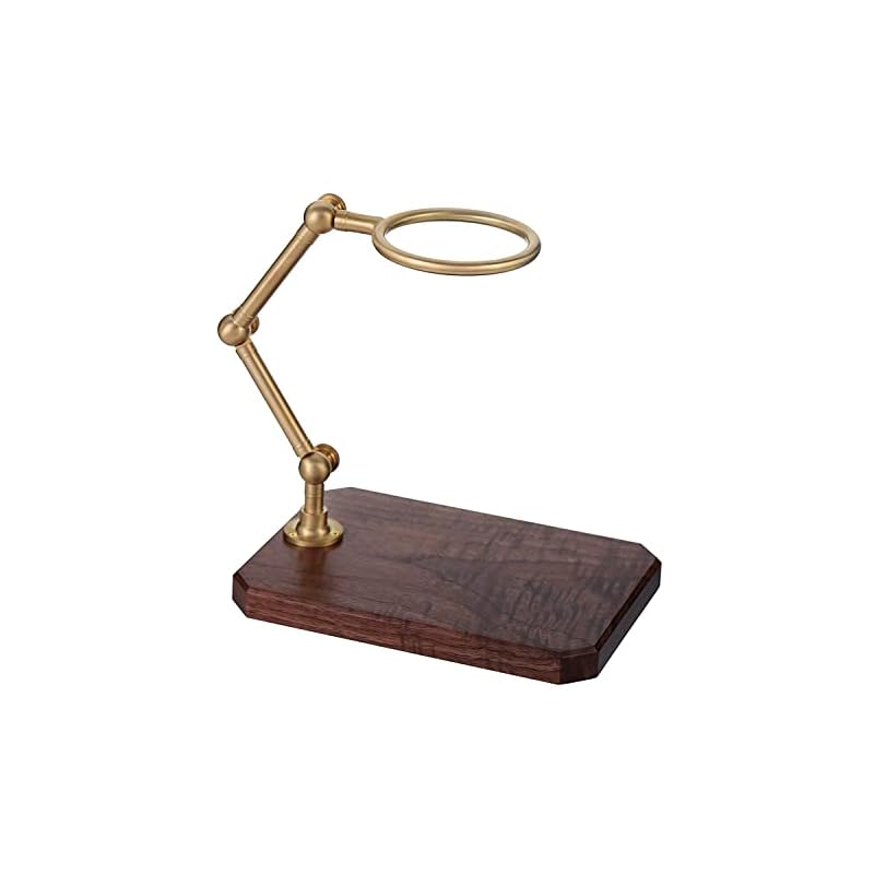 NENGDIAN 真ちゅう製のコーヒー ブリューワースタンド ハンドドリップコーヒー木製ベース真鍮コーヒー手沖滴架