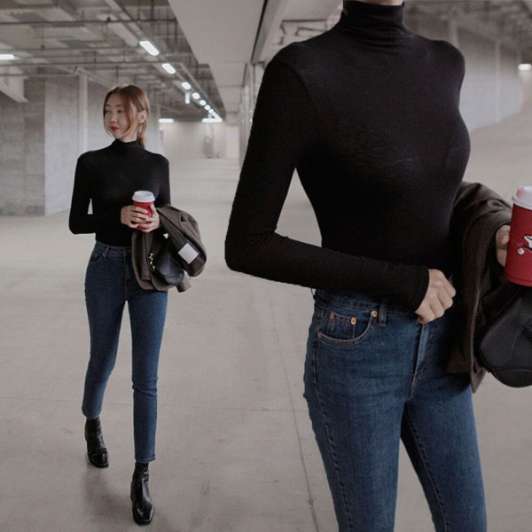 バービー/タートルネック/TEE/ニットウェア/Tシャツ/タートルネックプルオーバー