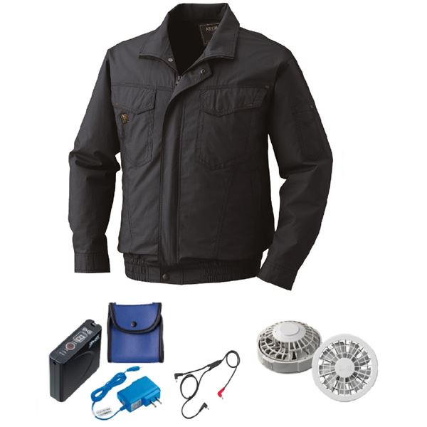 KU91400 空調服 綿薄手 タチエリ FAN2200G/LISUPER1 チャコール LL作業着