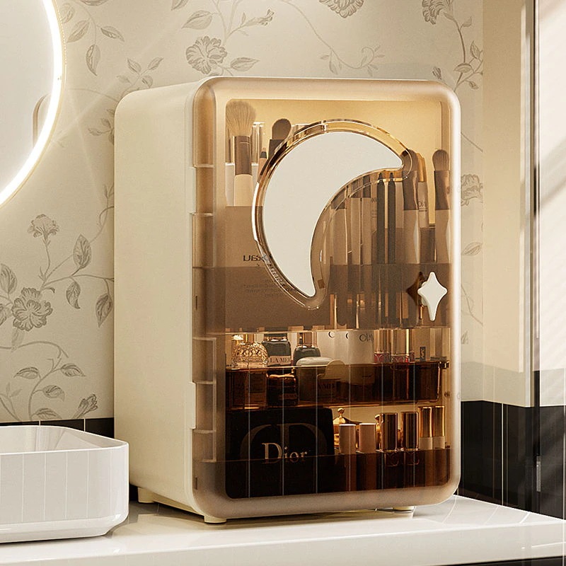 鏡台 クリア 長方形 スキンケア用品 引き出し 防塵 収納 ボックス ファッション デスクトップ 整理し 口紅 収納ケース