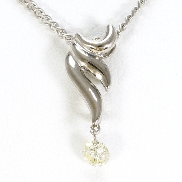 K18 18金 WG ホワイトゴールド PT850 ネックレス ダイヤ 0.13 ジュエリー 中古