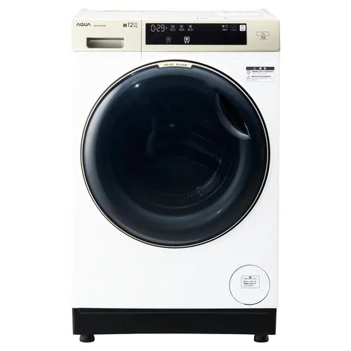 【無料長期保証】アクア ドラム洗濯機 左開き 洗濯12.0kg 乾燥6.0kg 幅59.5cm お湯洗い まっ直ぐドラム AQW-DM12R-L(W) ホワイト系 ヒートポンプ