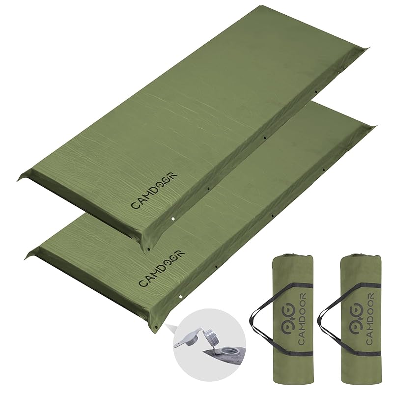 【国内即発】CAMDOOR キャンプ マット エアーマット 厚手 10cm【30秒自動膨張・より広い】R値 6.8 インフレーターマット 車中泊マット コンパクト 自動膨張 キャンパー 無限連結可能