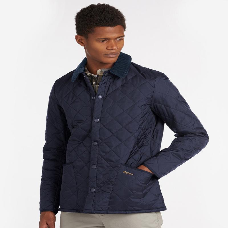 [24SS] メンズ ネイビー Heritage Liddesdale キルティングジャケット (URJA4E019N2)