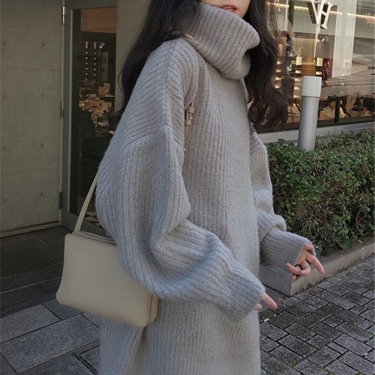 4color レディース トップス ニット ハイネック 長そで 長袖 ゆったり ルーズ感 オーバー