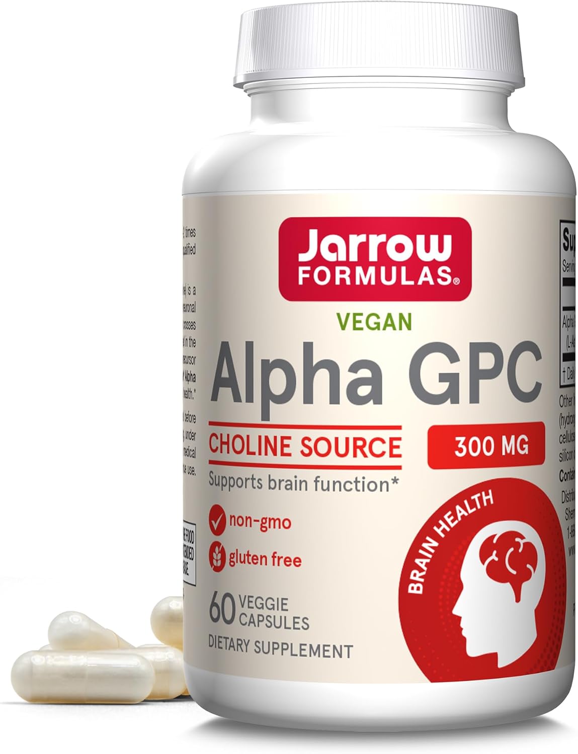 Jarrow ジャローAlpha GPC 300 MG 60錠 ベジタリアンカプセル