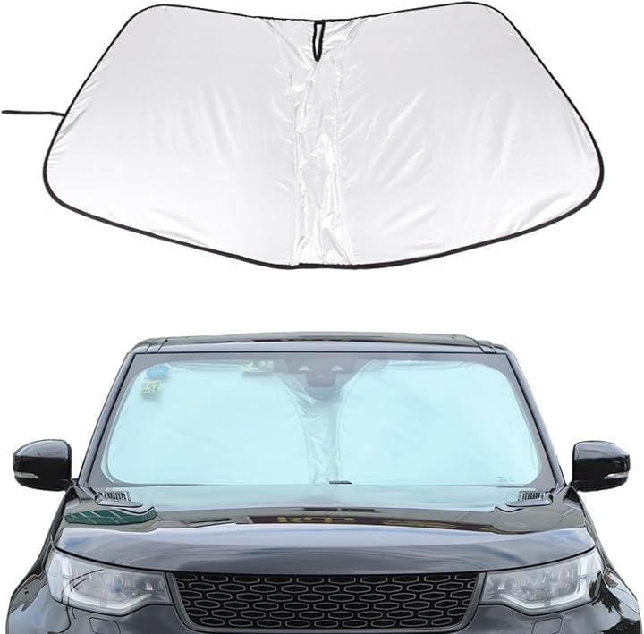 ランドローバー ディスカバリー5 2017年～現行専用 フロントガラス サンシェード 車用 日よけ 遮光 フロント用 カーシェード フロントサンシェード 夏(スチールワイヤータイプ)