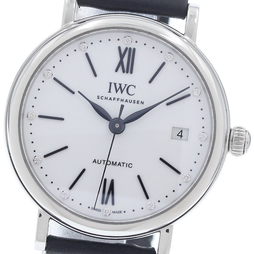 IWC IWC SCHAFFHAUSEN IW458610 ポートフィノ デイト 12Pダイヤモンド 自動巻き ボーイズ 良品 保証書付き_951871【中古】