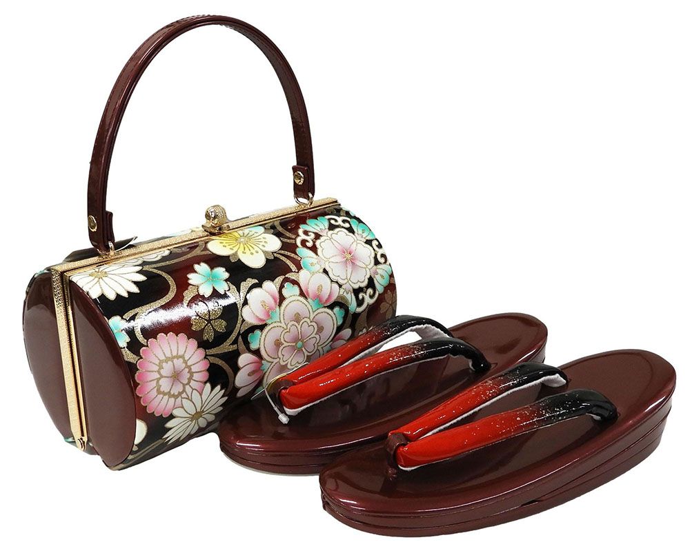 草履 バッグ 草履バッグセット S寸 振袖 成人式 エナメル調 三枚芯 和装 着物 新品 n1415