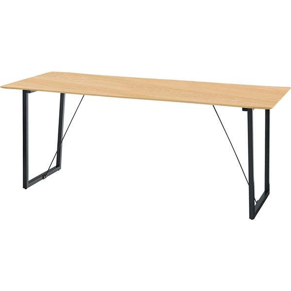 ダイニングテーブル 約W180xD80xH73cm ナチュラル 組立品 天板/棚板：切込みデザイン