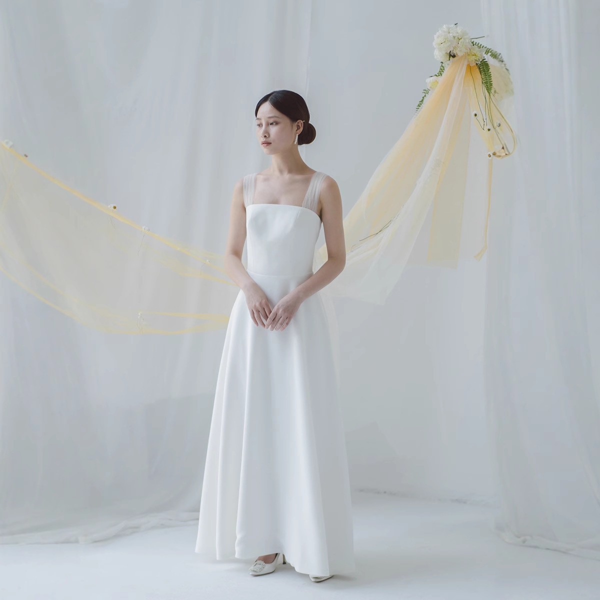 【縁.愛】ウェディングドレス 白 結婚式 花嫁 サイズオーダーメイド可能 成人式 お呼ばれ ウェディング 演奏会 二次会 パーティードレス 前撮り ワンピース ロングドレス メガ割 50