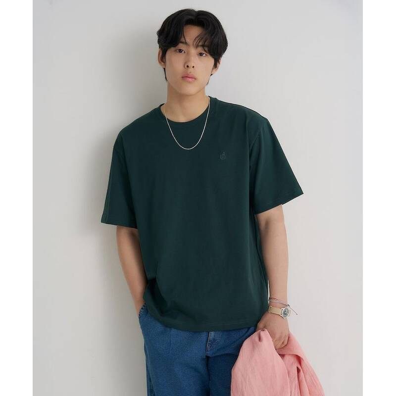 빈폴 BEANPOLE MEN 싱글 라운드 릴렉스핏 티셔츠 - 그린 BC6442E93M 406235 1757944