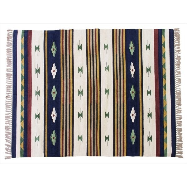 インド綿とビスコースのキリムラグ 170230cm 北欧 ナチュラル センターラグ 敷物 リビング