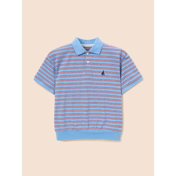 [BEANPOLE KIDS] サトリアルストライプTカラ半袖Tシャツ スカイブルー (BI6442U09Q)