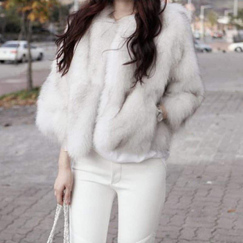 【急速出荷!】ファーコート フォックスファーコート レディース 冬 エコファーコートフェイクフォックス 毛皮