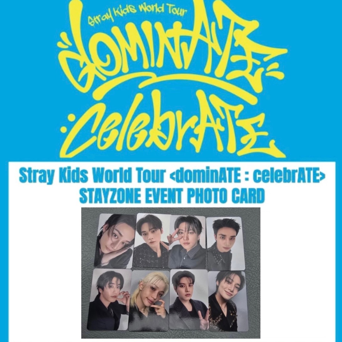 ON HAND) Stray Kids World Tour dominATE : celebrATE STAYZONE PHOTO CARD/SKZ STAY ZONE PC 10/18