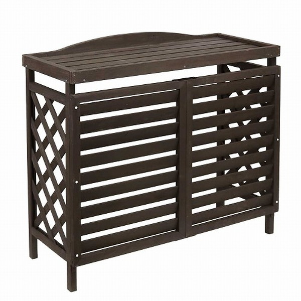 住まいスタイル 逆ルーバー室外機カバー ダークブラウン YB-04-N001DBR メーカー直送