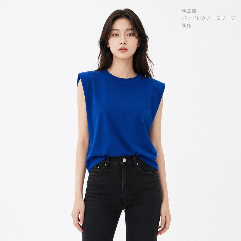 無地 ノースリーブTシャツ レディース ゆったり クルーネック 6色 おしゃれ カーゴパンツに合う 春夏 インナーにも 一枚で決まる