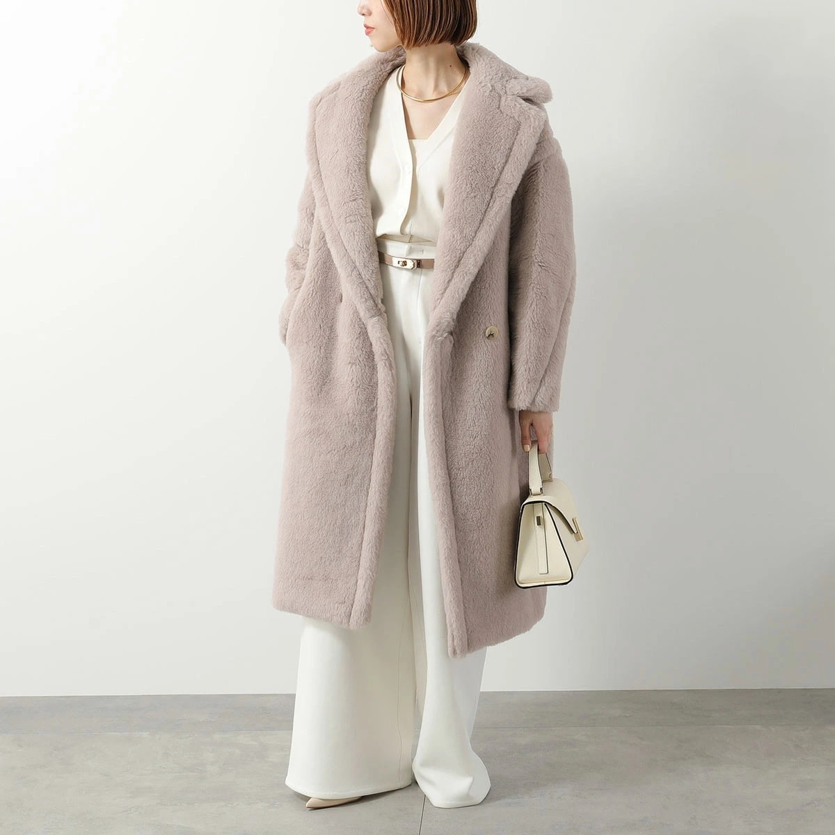 【大きいサイズ限定特価】MAX MARA マックスマーラ オーバーコート TEDDY テディ TEDGIRL テッドガール レディース アルパカ ウール ダブルブレスト 002